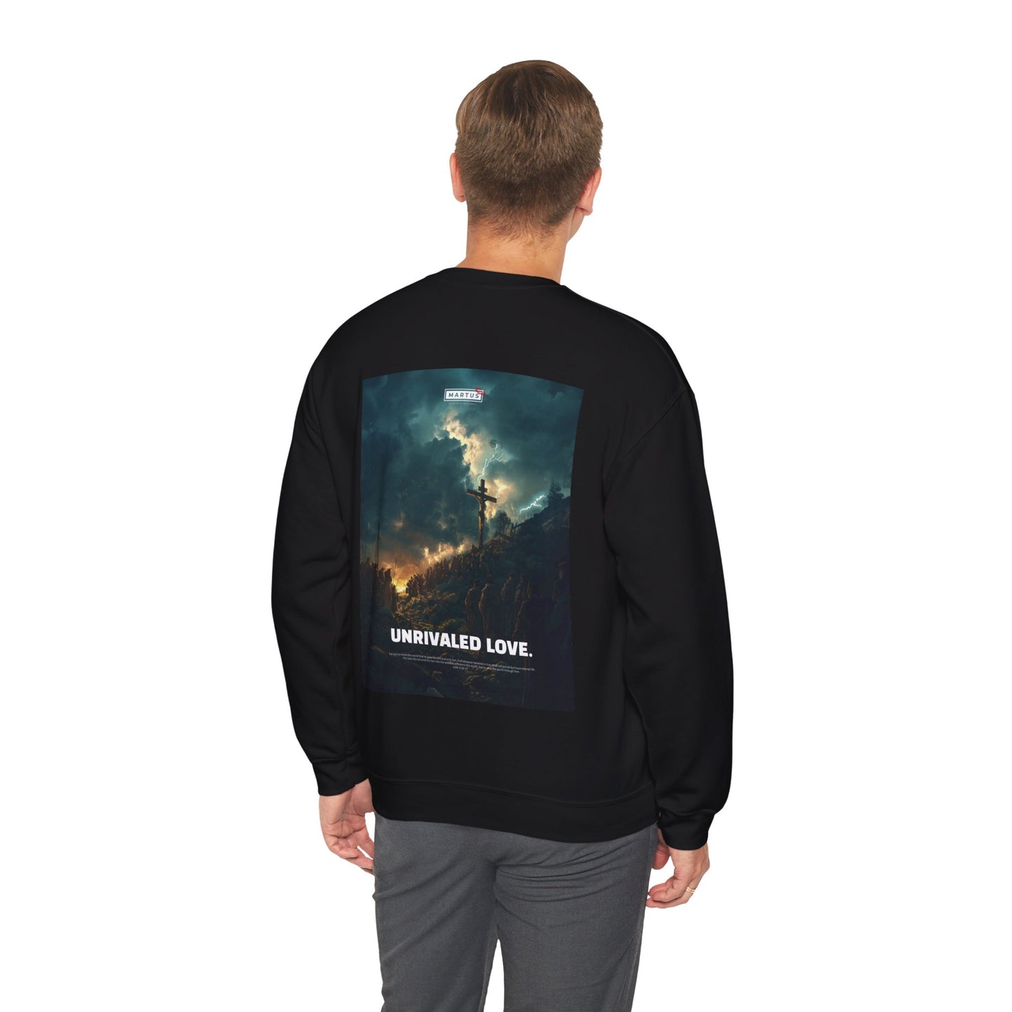 Martus "Unrivaled Love" Unisex Heavy Blend™ Crewneck Sweatshirt (John 3:16~17)