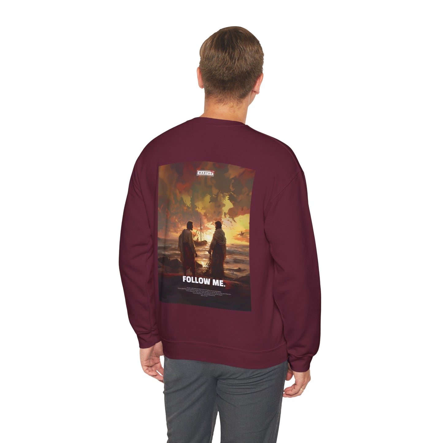 Martus "Follow Me" Unisex Heavy Blend™ Crewneck Sweatshirt (Matt 4:18~20)