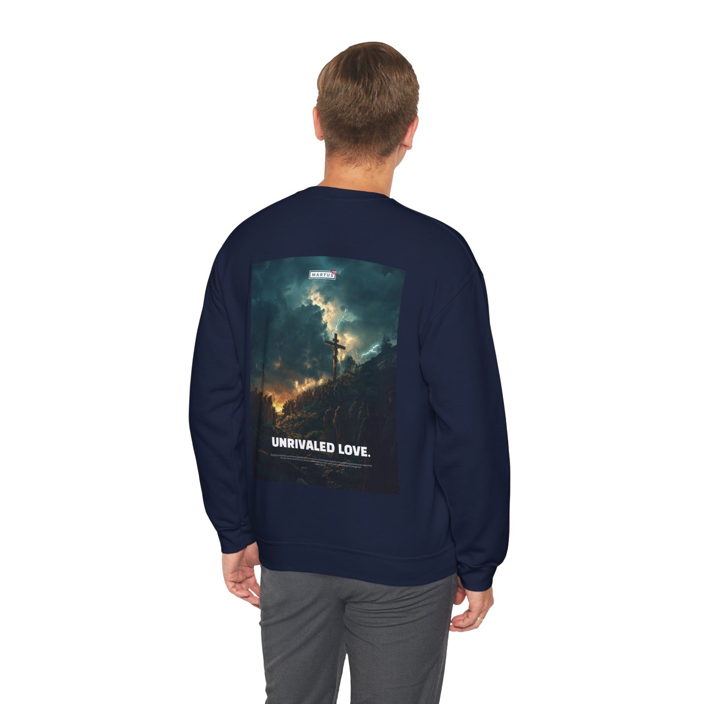 Martus "Unrivaled Love" Unisex Heavy Blend™ Crewneck Sweatshirt (John 3:16~17)