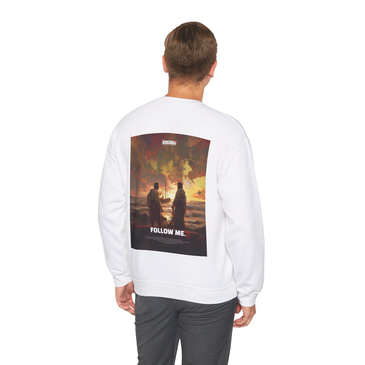 Martus "Follow Me" Unisex Heavy Blend™ Crewneck Sweatshirt (Matt 4:18~20)