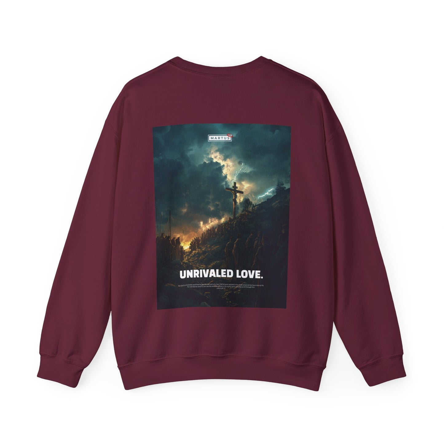 Martus "Unrivaled Love" Unisex Heavy Blend™ Crewneck Sweatshirt (John 3:16~17)