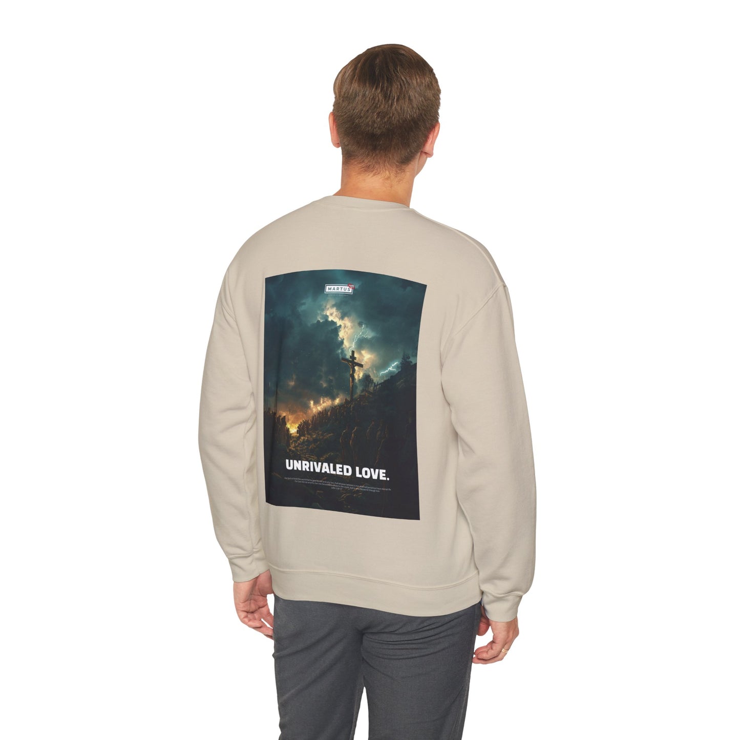 Martus "Unrivaled Love" Unisex Heavy Blend™ Crewneck Sweatshirt (John 3:16~17)